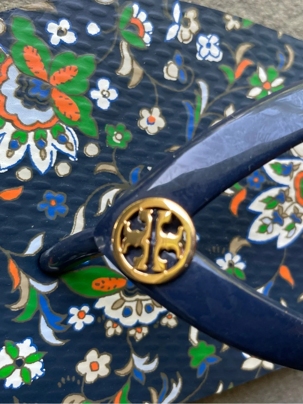 Tory Burch New Navy Flip Flops size L